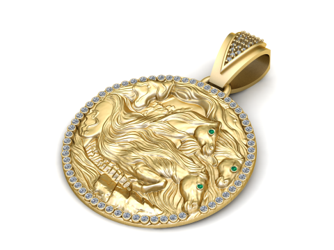 Running Horses Pendant 3D Printable Model Modelo de impresión 3D