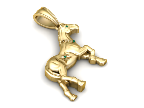 Elegant Horse Pendant 3D Printable Model Modelo de impresión 3D