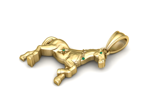 Elegant Horse Pendant 3D Printable Model Model Cetak 3D