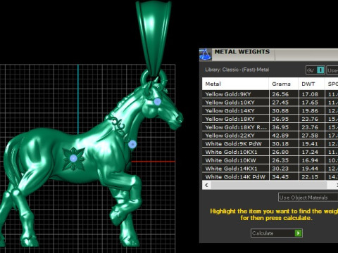 Elegant Horse Pendant 3D Printable Model Model Cetak 3D