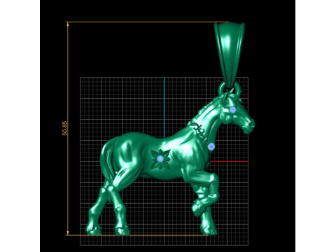 Elegant Horse Pendant 3D Printable Model Model Cetak 3D