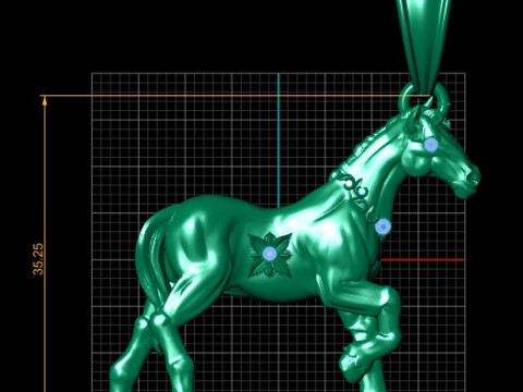 Elegant Horse Pendant 3D Printable Model Model Cetak 3D