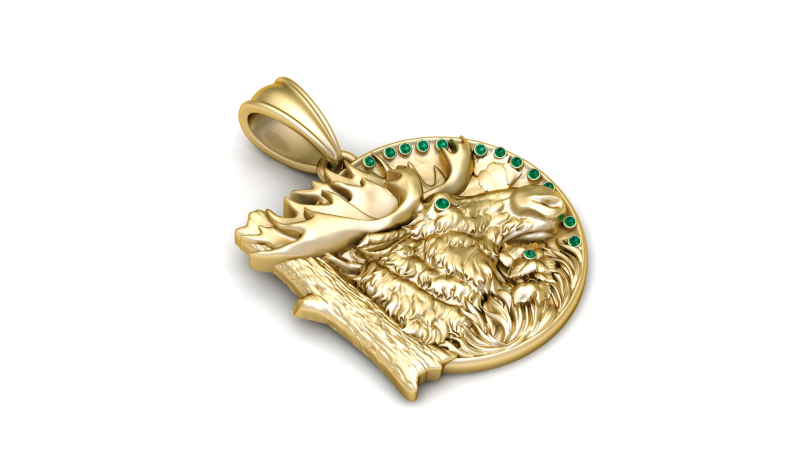 Deer Head Pendant 3D Printable Model 3D प्रिंट मॉडल .c4d .max .obj .3ds .fbx .stl .blend