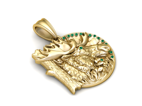Deer Head Pendant 3D Printable Model 3D Baskı Modeli