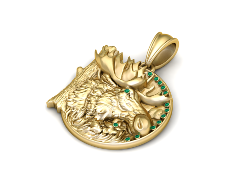 Deer Head Pendant 3D Printable Model 3D प्रिंट मॉडल