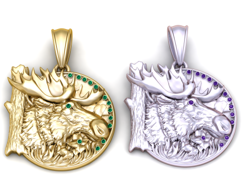 Deer Head Pendant 3D Printable Model 3D प्रिंट मॉडल