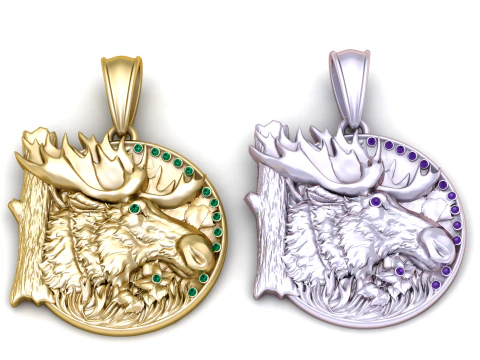 Deer Head Pendant 3D Printable Model 3D Print Model