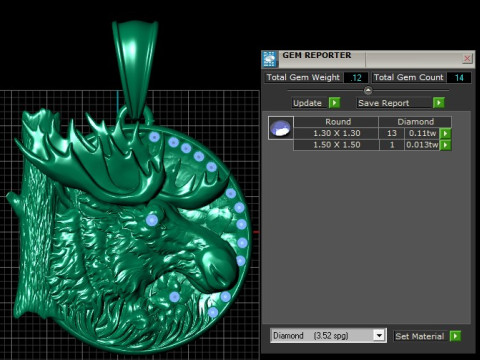 Deer Head Pendant 3D Printable Model 3D प्रिंट मॉडल