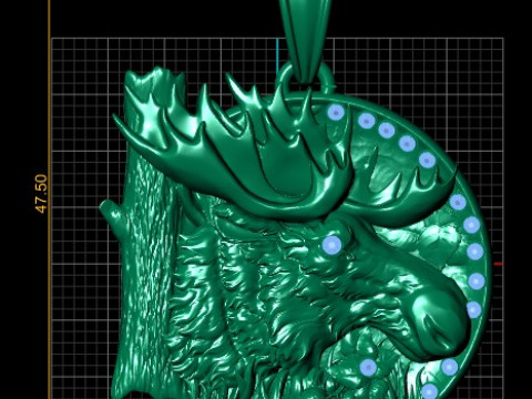 Deer Head Pendant 3D Printable Model 3D प्रिंट मॉडल