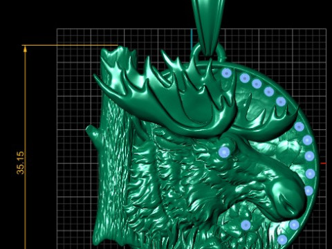 Deer Head Pendant 3D Printable Model 3D प्रिंट मॉडल