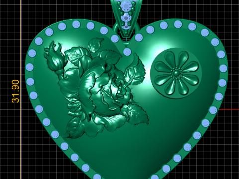 Floral Heart Pendant 3D Printable Model 3D Принт Модель