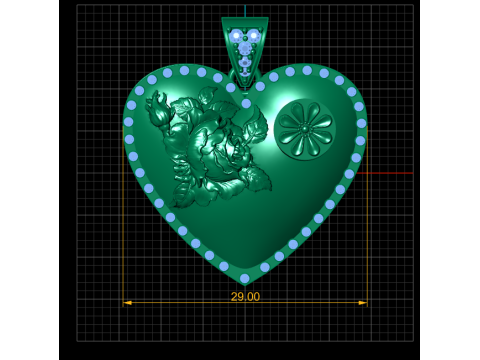 Floral Heart Pendant 3D Printable Model 3D Принт Модель