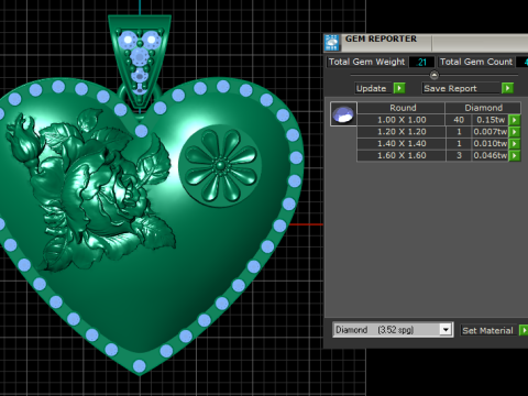 Floral Heart Pendant 3D Printable Model 3D Принт Модель