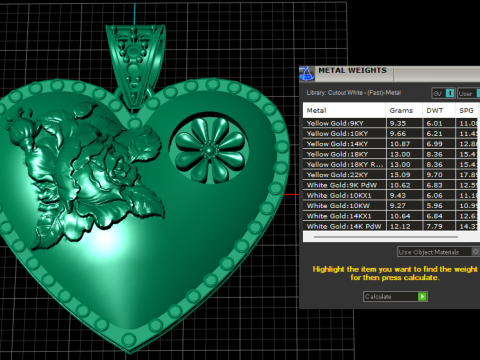Floral Heart Pendant 3D Printable Model 3D Принт Модель