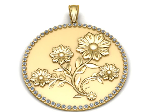 Wisiorek z kwiatem stokrotki Model do druku 3D Model do druku 3D