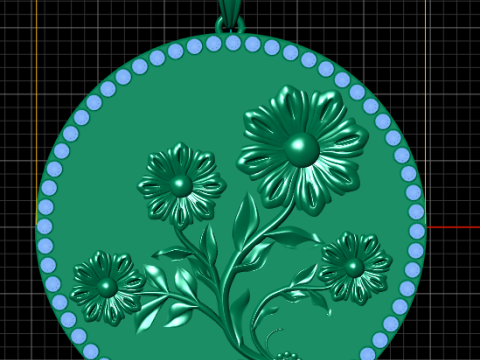 Daisy Flower Pendant 3D Printable Model 3D Print Model