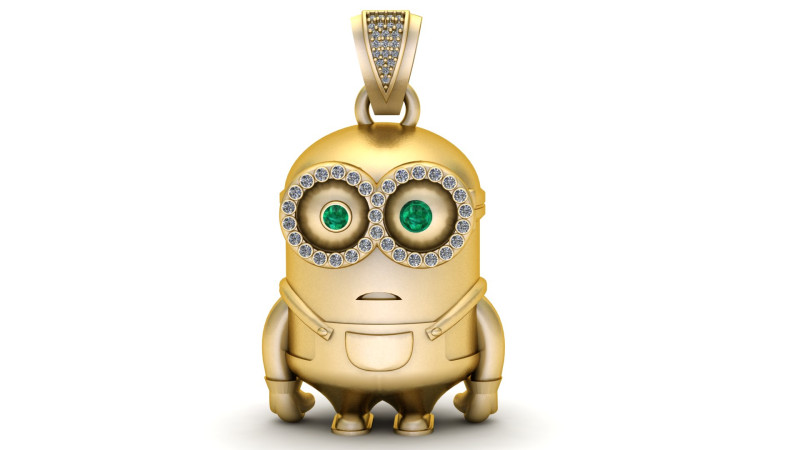Minion Inspired Pendant 3D Printable Model 3D Print Model .c4d .max .obj .3ds .fbx .stl .blend 