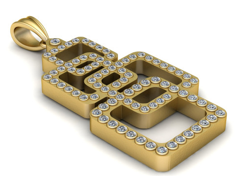 Geometric Square Pendant 3D Printable Model 3D Druckmodell