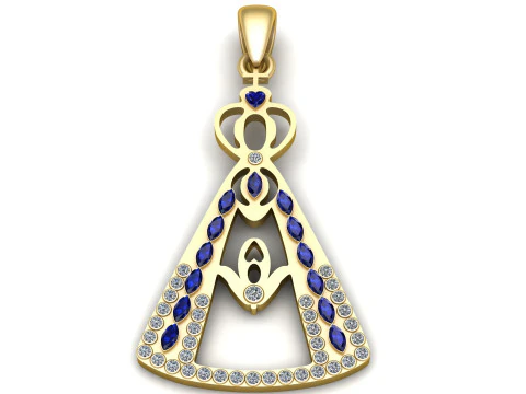 Model Cetak 3D Colgante Corona Zafiro Model Cetak 3D