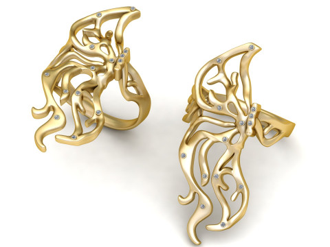 Butterfly Wing Ring 3D Printable Model 3D 프린트 모델