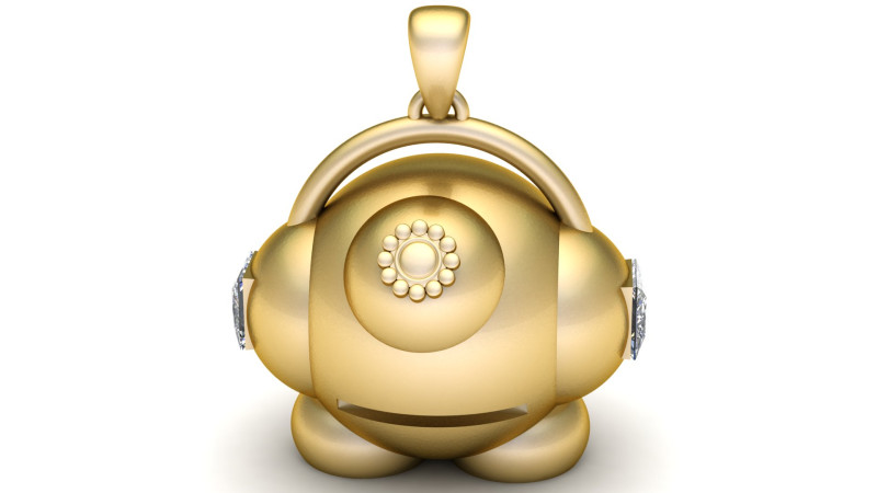 Robot Character Pendant 3D Printable Mode 3Dプリントモデル .c4d .max .obj .3ds .fbx .stl .blend 