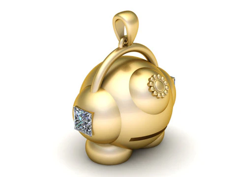 Robot Character Pendant 3D Printable Mode 3D Print Model