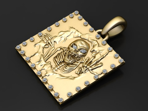 Skeleton Breakout Gold Pendant 3D Printable Model Modelo de impresión 3D