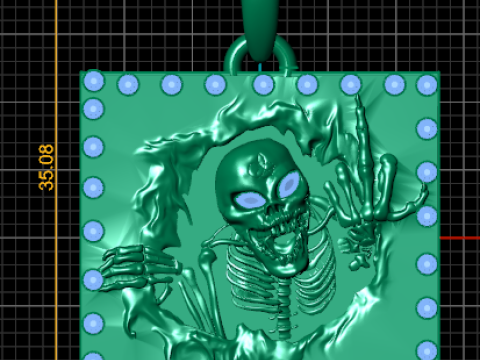 Skeleton Breakout Gold Pendant 3D Printable Model Modelo de impresión 3D