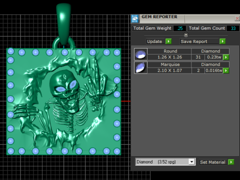 Skeleton Breakout Gold Pendant 3D Printable Model Modelo de impresión 3D