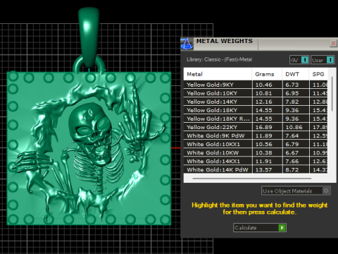 Skeleton Breakout Gold Pendant 3D Printable Model Modelo de impresión 3D