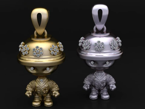 Cute Character Doll Pendant 3D Printable Model 3D Print Model