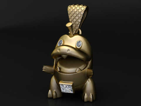 Cute Dino Character Pendant 3D Printable Model Modelo de impresión 3D