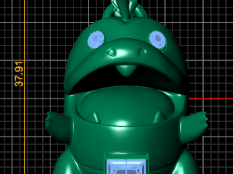 Cute Dino Character Pendant 3D Printable Model Modelo de impresión 3D
