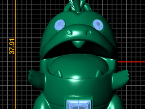 Cute Dino Character Pendant 3D Printable Model 3D Print Model