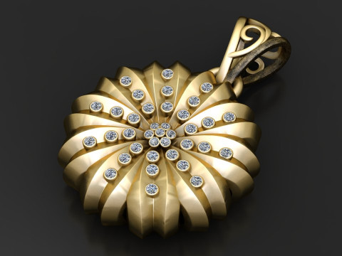 Spiral Bloom Pendant 3D Printable Model 3D 打印模型