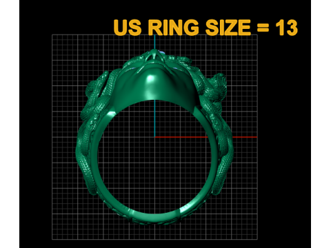Gorgon Medusa Ring with Flower and Ruby 3D Printable Jewelry Model 3D Print Model