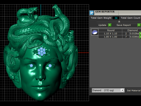 Gorgon Medusa Ring with Flower and Ruby 3D Printable Jewelry Model 3D Print Model