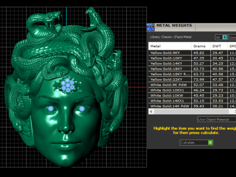 Gorgon Medusa Ring with Flower and Ruby 3D Printable Jewelry Model 3D Print Model