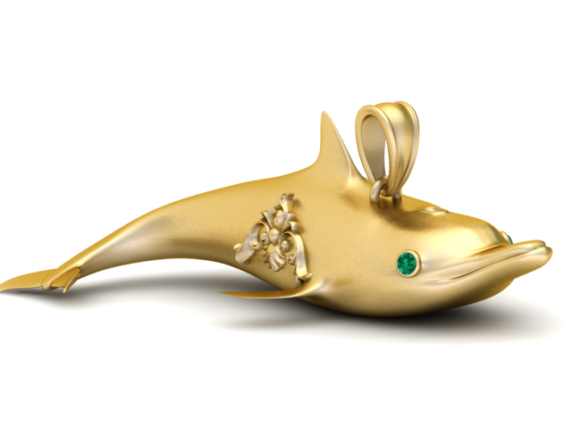 Dolphin Elegance Pendant 3D Printable Model 3D Принт Модель .c4d .max .obj .3ds .fbx .stl .blend