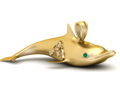 Dolphin Elegance Pendant 3D Printable Model Modello di stampa 3D