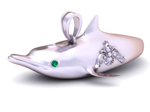 Dolphin Elegance Pendant 3D Printable Model 3D Принт Модель