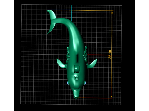 Dolphin Elegance Pendant 3D Printable Model 3D Print Model