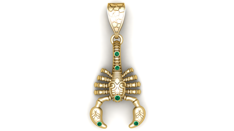 Scorpion Warrior Pendant 3D Printable Model Modelo de Impressão 3D .c4d .max .obj .3ds .fbx .stl .blend