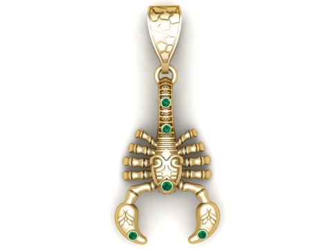Scorpion Warrior Pendant 3D Printable Model Modelo de impresión 3D