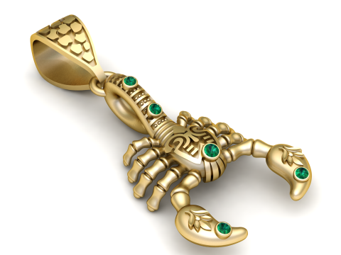 Scorpion Warrior Pendant 3D Printable Model Modelo de Impressão 3D