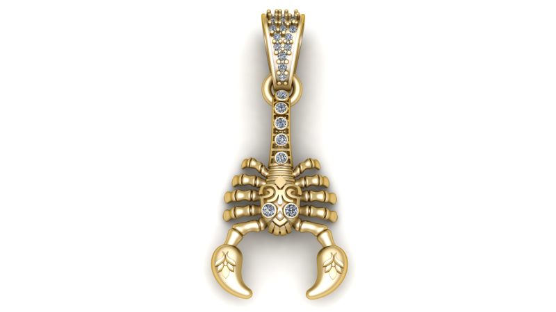 Pandinus Scorpion Pendant 3D Printable Model 3D Baskı Modeli .c4d .max .obj .3ds .fbx .stl .blend