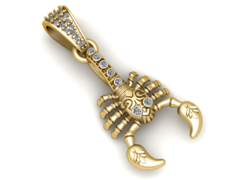 Pandinus Scorpion Pendant 3D Printable Model 3D Baskı Modeli