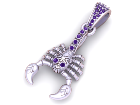 Pandinus Scorpion Pendant 3D Printable Model 3D Baskı Modeli