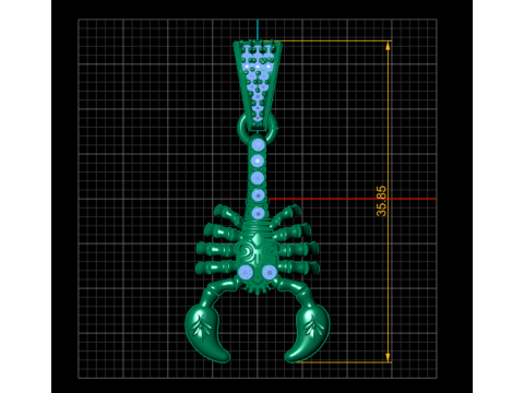 Pandinus Scorpion Pendant 3D Printable Model 3D Baskı Modeli