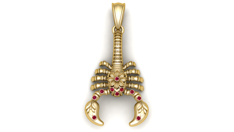 Scorpion Solitaire Gemstone Pendant 3D Printable Model Model do druku 3D .c4d .max .obj .3ds .fbx .stl .blend
